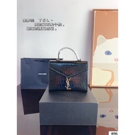 YSL1333 Crocodile Pattern Black Handbag Fashion Simple All-Match