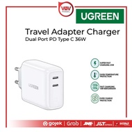 Ugreen 70264 USB Wall Charger Dual Port USB C 36W