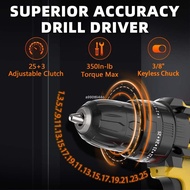∋┅◐KEELAT Drill Cordless Set Drill Battery Hand Impact Drill Bateri Screwdriver Hammer Drill Bits 12v 18v 36v With Light