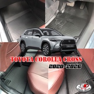Toyota New Corolla Cross / Cross GR 2020-2025 ผ้ายางปูพื้น ยกขอบ ตรงรุ่น  พรมยางปูพื้นถาดยางปูพื้น