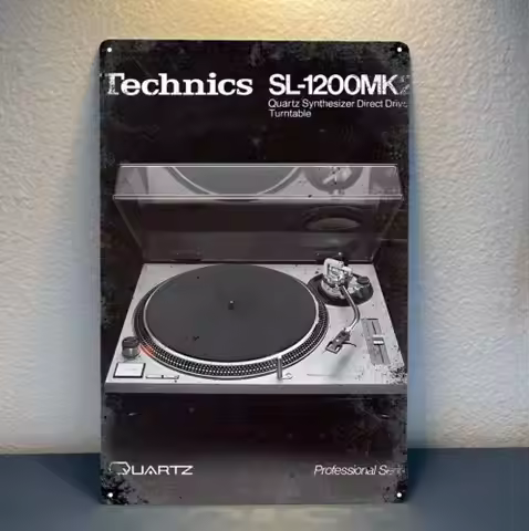 Technics Vintage Audiophile Hi-Fi Turntable sl-12000mk2 Metal Poster -20x30cm