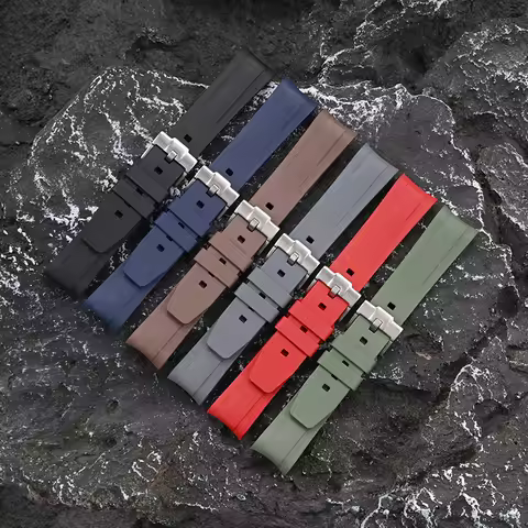 20mm Rubber Silione Watch Strap Special for Tudor Black Bay GMT/PRO Curved End Pin Buckle Quick Rele
