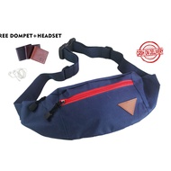 MEN'S CANVAS SLING BAG WITH FREE WALLET + HEDSHET