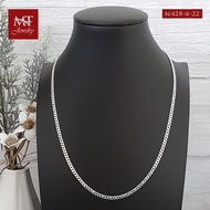 MT สร้อยคอเงินแท้ ลายเลส  งานอิตาลี กว้าง 3.5-4.8 มม ยาว 22 24 นิ้ว Solid 925 Sterling Silver Italy Flat Curb Chain (sc428) MT Jewelry มณีธารา