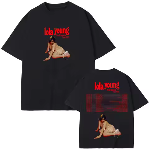 LOLA YOUNG Tour T-shirt Graphic Printing Hip Hop Cotton Tee-shirt High Quality Punk Soft Tshirt Ropa