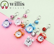 WILLIS Alarm Clock Keychain, Colorful Mini Alarm Clock Pendant, Key Chain Accessories Iron Alloy Decorative Creative Alarm Clock Keyring Decoration Gifts