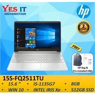 HP 15S-FQ2511TU / 15S-FQ2512TU 15.6" LAPTOP (I5-1135G7, 8GB, 512SSD, INTEL IRIS Xe, W10+OPI, 2YW) FR
