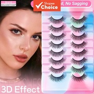 Full Strip False Eyelashes 10 pairs Cat Eye Lashes Faux Mink Lashes Natural Look Wispy Lashes Fluffy