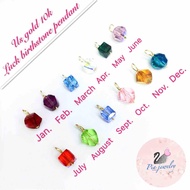 Us gold 10k Luck birthstone Swarovski stone pendant