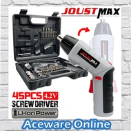Joustmax 45pcs JST-USB-24201 4.2V Professional Cordless Screwdriver Drill Machine