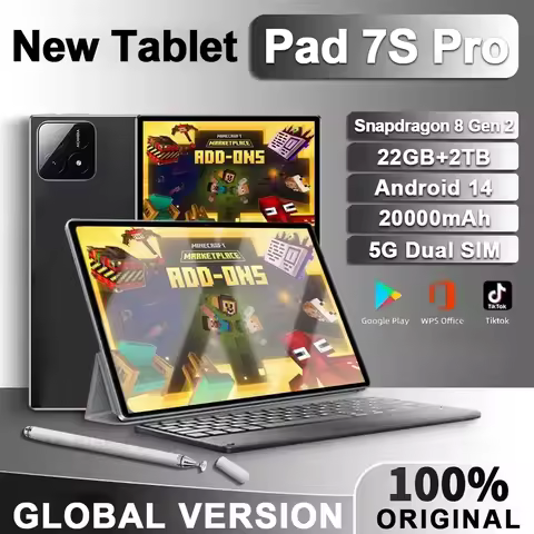 New Global Version Pad 7S Pro Tablet Android 14 Original 11 inch 22GB 1TB Snapdragon 8 Gen 2 HD 4K 5