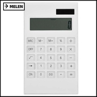 MELEN Desktop Calculator, Crystal Button White Calculator, Portable LCD Slim Design LCD Display Dual