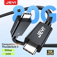 JEYI Certified TB 5 Cable-80Gb/s Bi-Directional&120Gb/s Display PD 3.1 240W Charging Dual 8K/16K Nyl