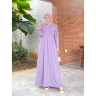 midi dress muslim terbaru aquila dres baju gamis remaja korean style - lilac all size
