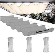 Retractable Wave Sun Protection Canopy, Adjustable Shade Cover, Drilling, Tear-Resistant, Individual