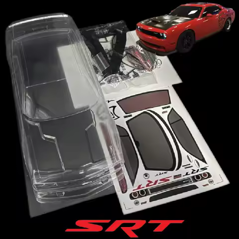 RC 1/10 PVC SRT Challenger Hellcat Body shell 190mm width 260mm wheelbase With Spoiler For 1/10 RC D