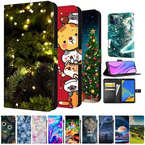 Leather Case For Realme GT Neo2T Christmas Marble Wallet Magnetic Flip Cover For Realme GT Neo3T Neo
