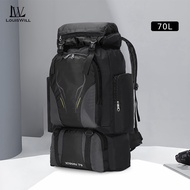 Louiswill Outdoor Climbing Backpack Large Capacity 70L Hiking Bag Waterproof Travel Backpack Men Wom