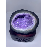 Amethyst Wealth Cave with Customised Stand from Uruguay