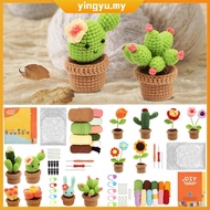 6Pcs Crochet Starter Kit Complete Potted Plant Crochet Kit Cute Crochet Knitting Kit Colorful Croche