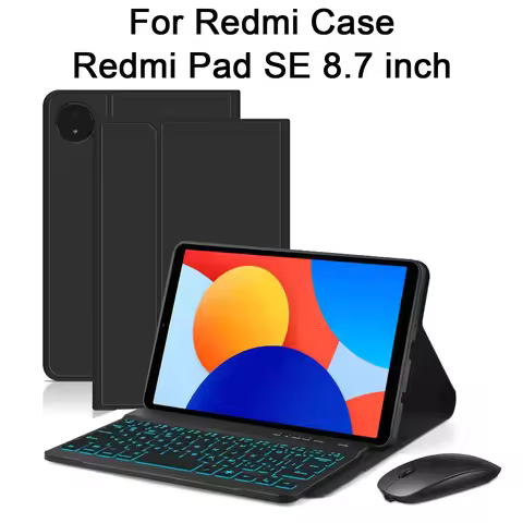For Redmi Pad SE Case 8.7 Inch, Funda Tablets Keyboard Cover for Redmi Pad SE 8.7-inch Keyboard Shel