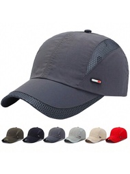 透氣全網眼棒球帽，快乾跑步帽，輕量化冷卻運動帽，卡車司機棒球帽，老爸帽可調節無結構純色休閒帽