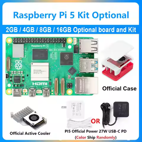 Raspberry Pi5 8GB 16GB 4GB 2GB Optional Official Kit aptop MIni PC Computer,2.4GHz 64bit Quad-core A