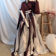 YQ4 Chinese Hanfu Dress Women Ancient Traditional Hanfu Outfit Female Carnival Cosplay Costume Color Stripes Hanfu Sets
