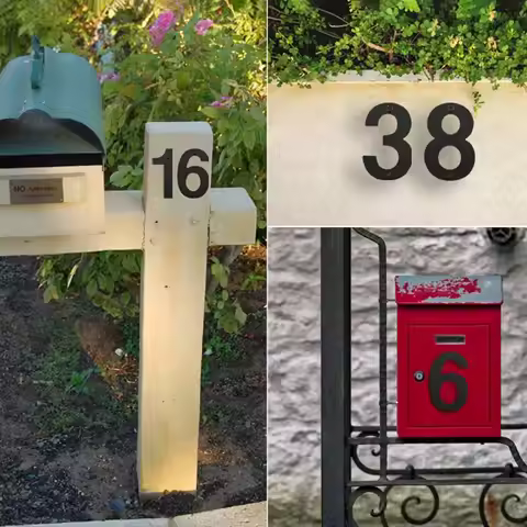 4inch/10cm Fashion For Home Mailbox Hotel Address with Screw Number Plate Sign 0 To 9 Door Label Num