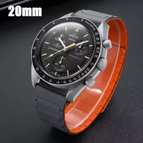 Magnetic Silicone Strap For Omega X Swatch Joint MoonSwatch Wristband Bracelet Correa For MoonSwatch