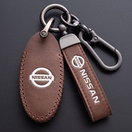 Leather Key Cover Case For Nissan Rogue XTrail T32 T31 Qashqai J11 J10 Kicks Tiida Pathfinder Murano Serena NV200 Key Fob