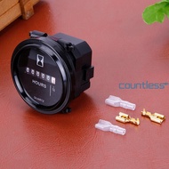 Engine Hour Meter Time Counter 6V-80V Waterproof Quartz Timer Hour Meter 2\" Round Waterproof Gauge 
