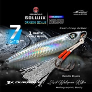 Micro Jig 7 Gram MONGKALO SOLUJIX 7gr Naked Hologram Silver Scales Complete 1 Set Double Assist HOOK