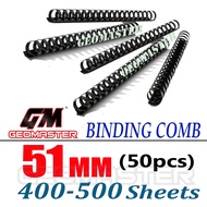 Comb Binder Rings / Plastic Comb Rings / Binding Rings / Binding Comb Rings 51mm Black - 50Pcs/Box