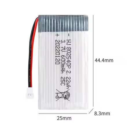 2-6Pcs Upgrade 3.7V 600Mah 25C 802540 Lipo For Syma X5 X5C X5SW X5SC CX-30 M68 905 QX80 K60 Upgraded