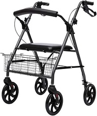 Walkers for seniors Walking Frame,Rolling Walker Rollator with Seat Folding Walking Aid 4 Wheel Walker for Seniors Rollator Walker with Shopping Basket Height Adjustable,Space Saver rollator walker, D