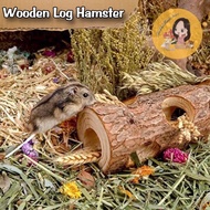 Wooden Log Hamster Tunnel | Natural Rabbit Hamster Bite Hamster House
