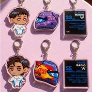 1Pc/6 Pcs F1 Racing Pattern Keychain, Sports Cute Style For Back To School , Car Key Charm, Merch Co