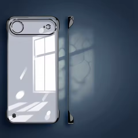 Ultra Thin Frameless Case for Iphone 17promax Air Slim Hard Shockproof Bumper Transparent Cover For 