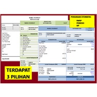 EXCEL TEMPLATE DATA PEKERJA / PAYSLIP / PENYATA GAJI (AUTOMATIC KIRA KWSP/PERKESO/SIP) 3-IN-1, BOLEH