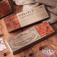 (IAS)70 pcs Wooden Stamp Alphabet Stamp English Numberic Capital Letters Symbol Symbol