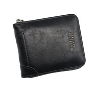7svf Men's Wallet Retro Woven Pattern Genuine Leather Short Wallet Multi Card Wallet Luxury Wallet Zipper Fashion Wallet Men's NewMen Wallets