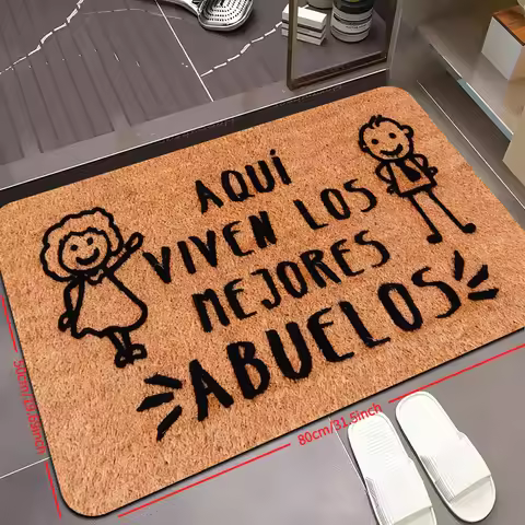 Spanish "Best Grandparents" Doormat, "Aqui Viven Los Mejores Abuelos" Floor Rug for Living Room, Kit