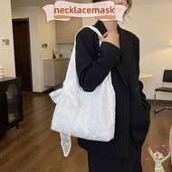 NECKLACEMASK Floral Print Lace Handbag, Canvas Lightweight Korean Style Tote Bag, YK2 With Silk Scar