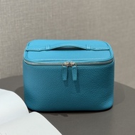 First Layer Cowhide Cosmetic Bag Travel Portable Toiletry Bag High-End Feeling Large-Capacity Storag