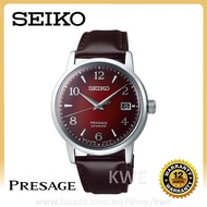100% ORIGINAL SEIKO Presage Cocktail Time Automatic Winding Date Red Dial Brown Leather Watch SRPE41J1 Japan [Jam Tangan]