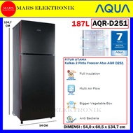 KULKAS AQUA 2 PINTU AQR-D251 - 187 LITER - LOW WATT -  AQR D 251 -  READY - KULKAS 2 PINTU AQUA