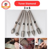 MATA Diamond Tuner Bit 3x6mm Diamond Die Grinder Bit Cuner Burs Diamond Grinding Mini Grinder Bit Dr