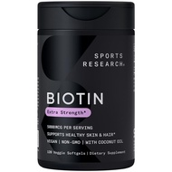 Nghiên cứu thể thao Biotin Vegan với dầu dừa hữu cơ - Vitamin B7 Biotin - Không GMO & Không gluten-z