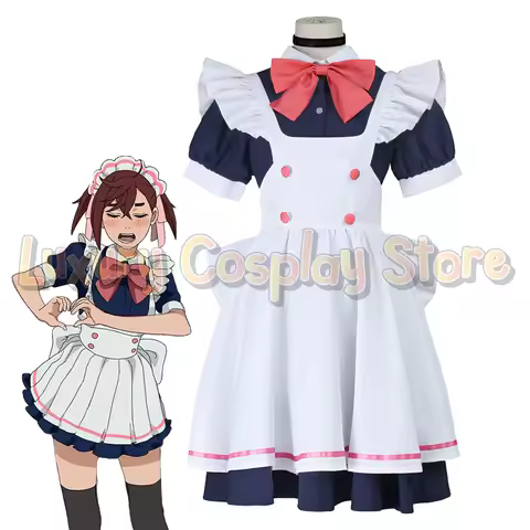 Anime Momo Ayase Cosplay Costume Women Lolita Maid Dress White Apron Headband Danda Roleplay Uniform